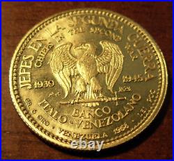 Venezuela 1957 Gold Medal 20 Bolivares World War II Issue Roosevelt of USA