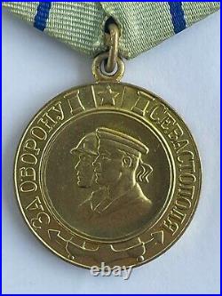 Very Rare Soviet Medal For Defence Of Sevastopol Original WW2 Red Army Award