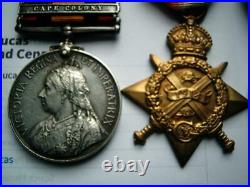 Victorian Major Lucas ASC QSA Boer war WW1 1914 Star Victory war medal Fr Devon
