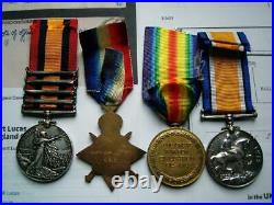Victorian Major Lucas ASC QSA Boer war WW1 1914 Star Victory war medal Fr Devon