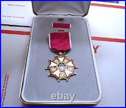 Vietnam Test Pilot Legion of Merit Medal boxed w Blue folder Cert Citation CHA