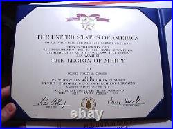 Vietnam Test Pilot Legion of Merit Medal boxed w Blue folder Cert Citation CHA