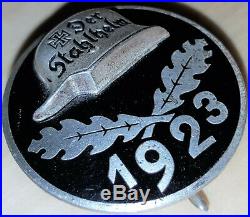 Vintage German Stahlhelm Soldiers Ww1 Membership Service Badge Medal 1923