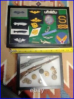 Vintage Military Lot Medals -Patches-Buttons -WW2-Vietnam-US-Army/Navy Rare