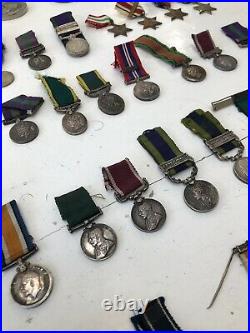 Vintage Military Medals Victorian, Edwardian, WW1, WW2, Post War Set Of 44
