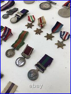 Vintage Military Medals Victorian, Edwardian, WW1, WW2, Post War Set Of 44