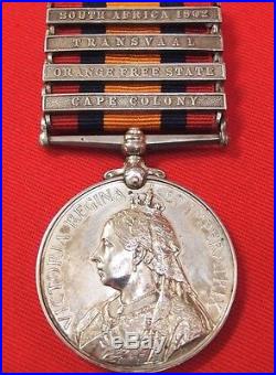 Vintage Pre Ww1 British Boer War Service Medal To Scots Guards & Research Qsa