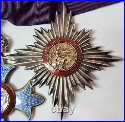 Vintage & Rare Order Of The British Empire Kbe Medal & Breast Star Ww1