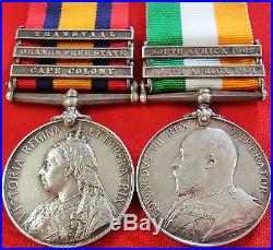 Vintage & Rare Pre Ww1 British Boer War Service Medal Group Green Royal Scots