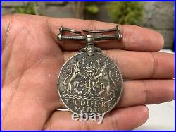 Vintage Rare The Defence Medal 1939-1945 George VI United Kingdom War Medal