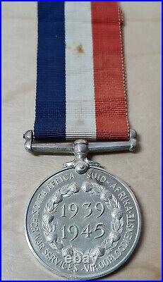 Vintage Scarce Ww2 Era South Africa War Service Medal 1939-1945