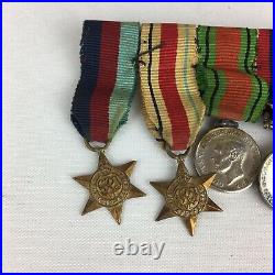 Vintage WW2 Bar / Row Of 5 Dress Miniature Medals Efficiency Etc