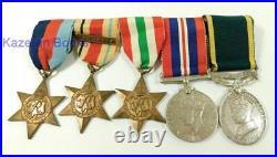 Vintage WW2 British Territorial 8th Army Medal Group 1430074 Robertson RA