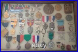 Vintage War Ribbons, & Medals, With Shooting Medals Silver & Gold