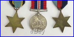Vintage X3 World War 2 Medal Bundle With Ribbon Including The Air Crew Europe Star