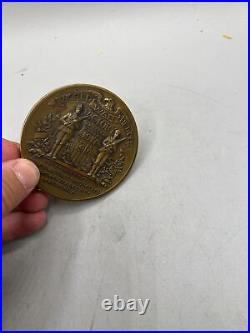 Vtg. RARE WW I 1917-1919 HEROES VICTORY BRONZE MEDALLION/MEDAL ORANGE COUNTY, CA