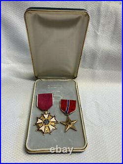 Vtg WWll Legion Of Merit Bronze Star Ribbon Medal Lot Of 2