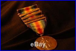 WORLD WAR 1 VICTORY MEDAL withFOUR BATTLE STARS