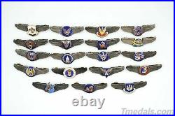 WW12 USA U. S. ARMY AIR FORCE WINGS PIN Medal Full SET 19 BADGES Navy ENAMEL RARE