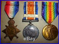 WW1 1914-15 Star Medal Trio to 4th Field Ambulance South African Medical Corps