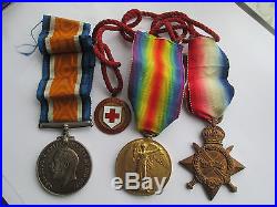 WW1 1914-15 Star Trio Medals MAXWELL-STUART/V. A. D. /Female/Nurse/QAIMNS/RED CROSS