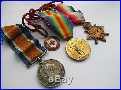 WW1 1914-15 Star Trio Medals MAXWELL-STUART/V. A. D. /Female/Nurse/QAIMNS/RED CROSS