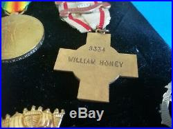 WW1 1914/15 Trio, Red Cross Medals & Wound Badge SPR W H Honey Royal Marines