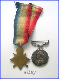 WW1 1914/18 MILITARY MEDAL + 14-15 STAR 9712 PTE J MOORE 1st MIDDLESEX REGT