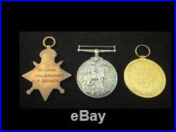 Ww1 1914 Star Medal Trio Royal Marine Brigade
