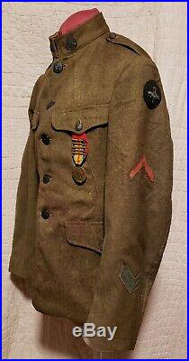 WW1 33rd Division Uniform, Helmet, And Victory Medal