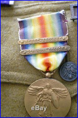 Ww1 35th DIV Named Uniform, Medal & Painted Helmet Grouping