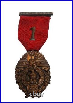 WW1 47th New York National Guard Faithful Service Medal With Ribon 100% Duty