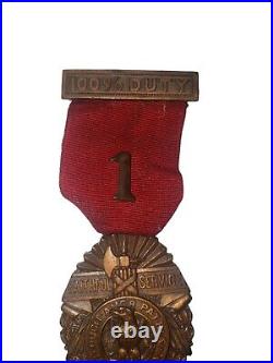 WW1 47th New York National Guard Faithful Service Medal With Ribon 100% Duty