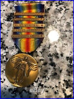 WW1 5 Bar Victory Medal Attributed To The 42nd Division