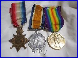WW1 Australian medal trio. 1914-15 star, BWM, VM. 7/Bn. Wounded Gallipoli