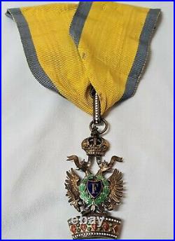 WW1 Austria-Hungary Empire Order of the Iron Crown Commander's neck Badge civil