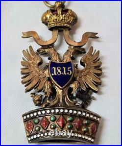 WW1 Austria-Hungary Empire Order of the Iron Crown Commander's neck Badge civil