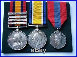 WW1 Boer War medal QSA 4bar Defence Ladysmith Laings Nek Cpl Young RFA Wiltshire