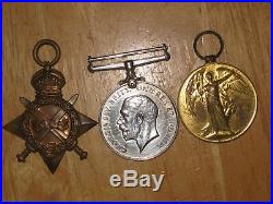 WW1 British Group Medal 1914-1915 Star Trio Commissioned Gunner Royal Navy