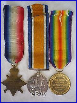 WW1 British medal group. 1914 star with Mons bar. Collingwood Bn. POW 1914