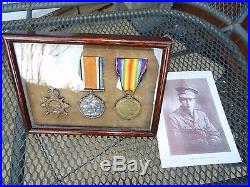 Ww1 Casualty British Officers Medal Group Cased Rifle Brigade Kia Neuve Chapelle