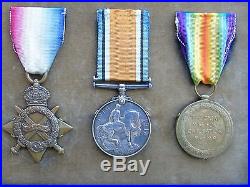Ww1 Casualty British Officers Medal Group Cased Rifle Brigade Kia Neuve Chapelle