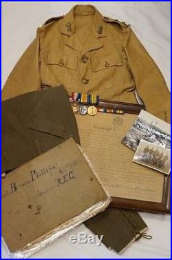 WW1 Canadian Black Watch RFC Air Gunner Uniform Medals Documents Grouping