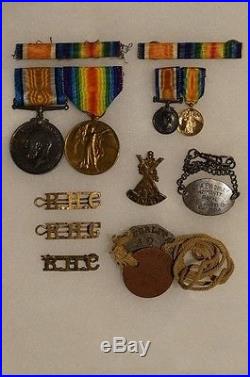 WW1 Canadian CEF Medals Lt AE Worley 42nd Btn Black Watch Dog Tags etc