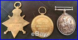 WW1 Captains 1914/15 medal trio Surgeon RAMC, and FRC. MID 1918 for France