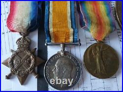 WW1 Death Plaque & 1915 Star Trio Medals to Haskins, Royal Navy, Died, Malta