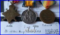 WW1 Death Plaque & 1915 Star Trio Medals to Haskins, Royal Navy, Died, Malta