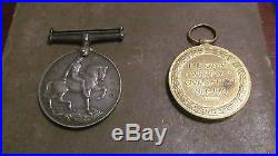 WW1 Death Plaque, Envelope & Letter & War & Victory Medals Pair & Cap Badges KIA
