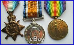 WW1 Duke of Wellington's West Riding Regiment 1914 Star Trio Medals. J. Field