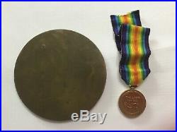 WW1 First World War Death Penny / Plaque + civilisation medal